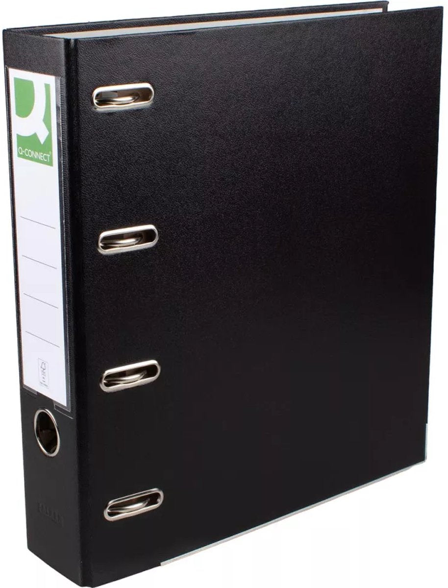 Raccoglitore Q-connect, per ft A4, in pp e carta, doppio, dorso da 8 cm nero