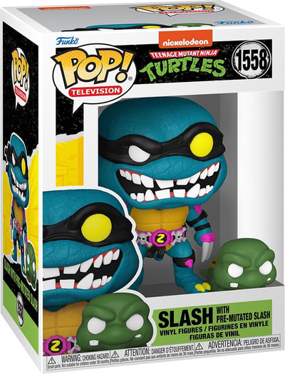 Funko tartarughe ninja mutanti adolescenti tartarughe nel tempo - slash con figura in vinile slash pre-mutato 1558 pop! multicolore