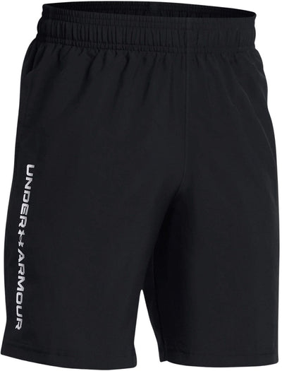 Pantaloni sportivi da ragazzo Under Armour ua tech intrecciati con marchio di parole short-blk - neri - bianchi