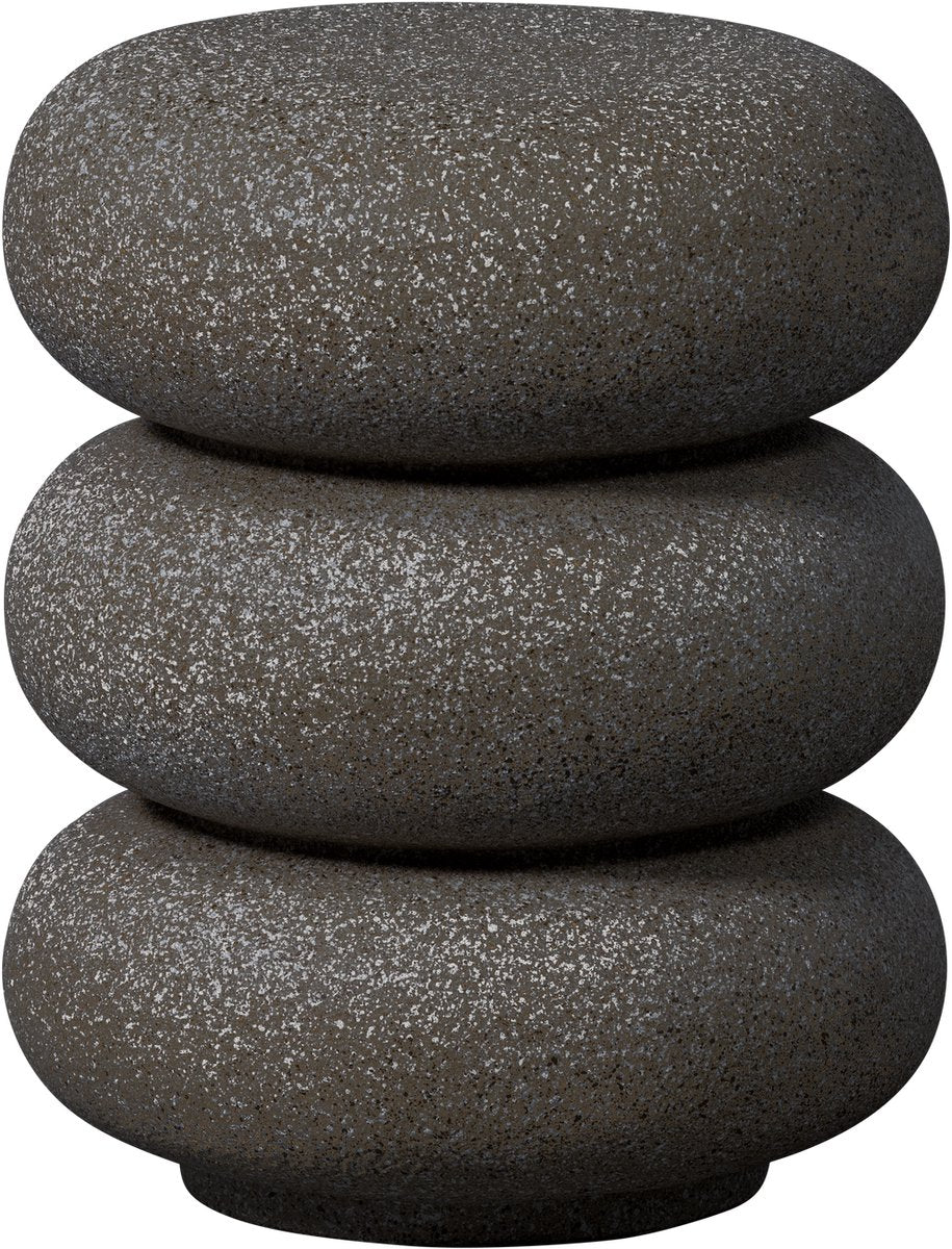 Mesa auxiliar de madera de laurel con motas - magnesio - negro - 50x40x40