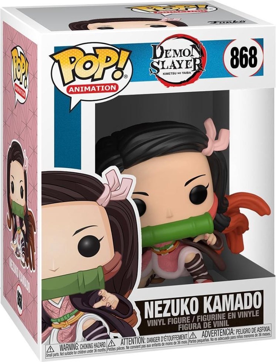 Funko nezuko kamado - ¡pop! - figura del asesino de demonios #868 - 9cm