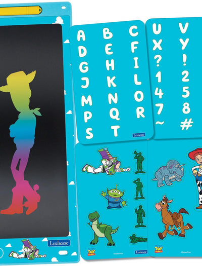 Lexibook toy story tableta multicolor de tinta electrónica para aprendizaje y dibujo de 11'' con plantillas