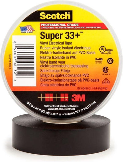 Nastro isolante super33+-19x20 3m scotch nero (l x l) 20 m x 19 mm 1 pezzo(i)