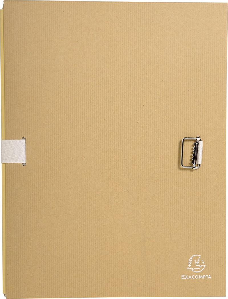 Cartella Exacompta 10x con dorso elasticizzato in carta kraft - marrone - 20225e