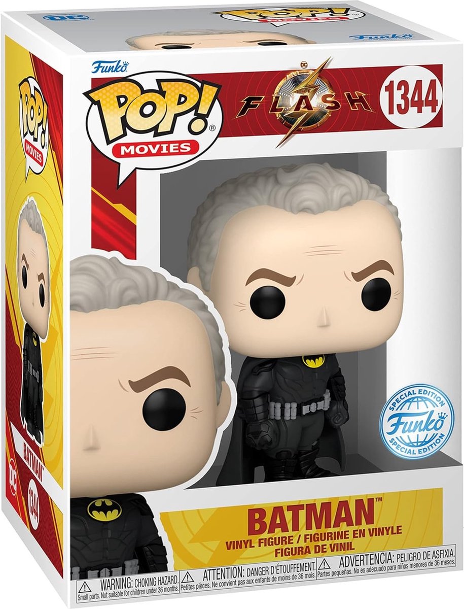 Funko pop movies: the flash - batman (keaton) unmasked pop #1344