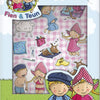 Totum fien teun raamstickers, niet permanente verplaatsbare stickers - met speelachtergrond - vanaf 3 jaar - bambolino toys