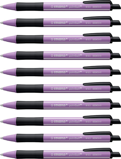Stabilo pointball - bolígrafo - naturecolors wildflower - recargable - gris violeta - caja de 10 piezas