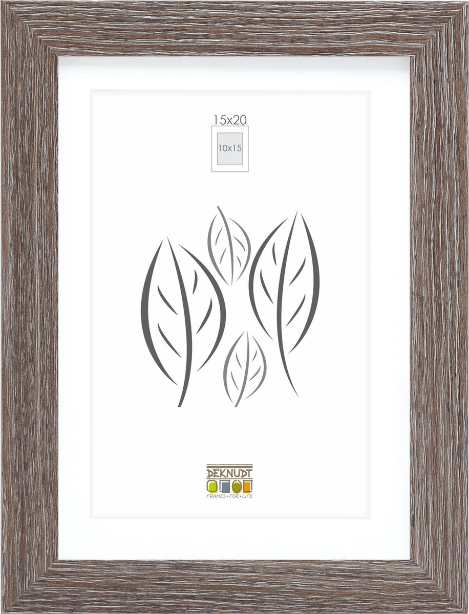Cornice per foto Deknudt frames - grigia con passepartout - 10x15 15x20 cm