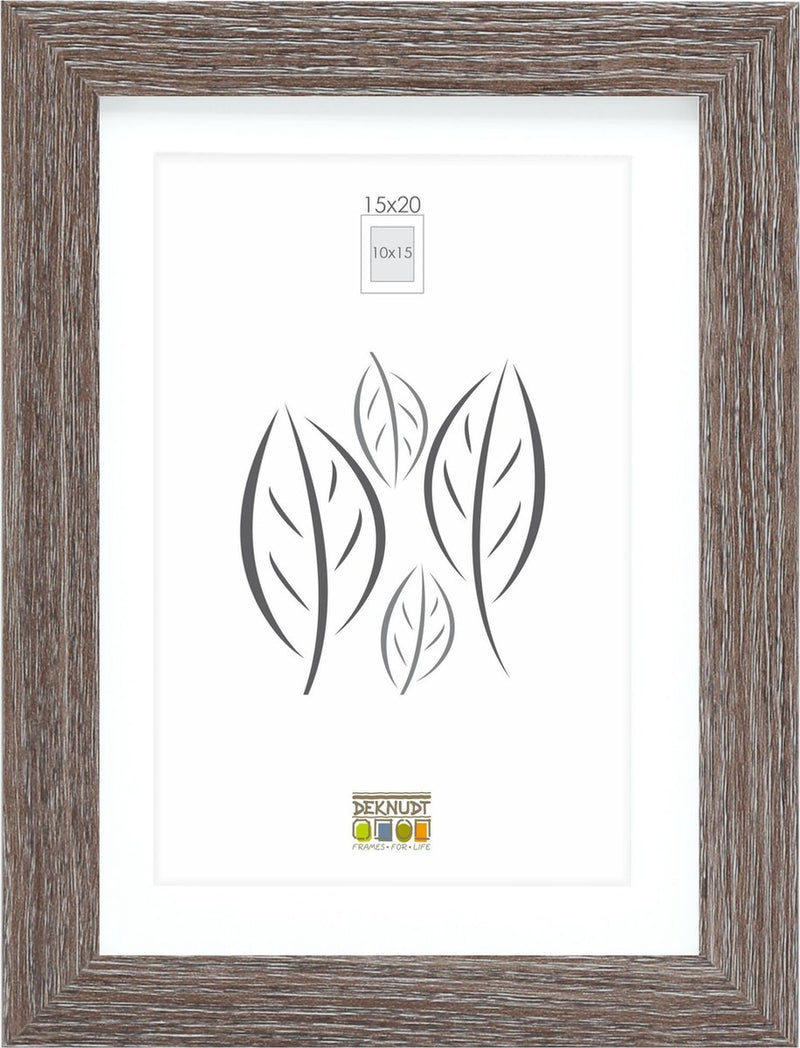 Cornice per foto Deknudt frames - grigia con passepartout - 10x15 15x20 cm