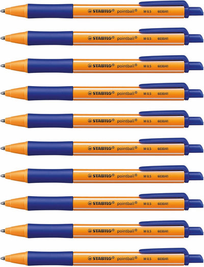 Stabilo pointball - balpen - navulbaar - blauw - doos met 10 stuks