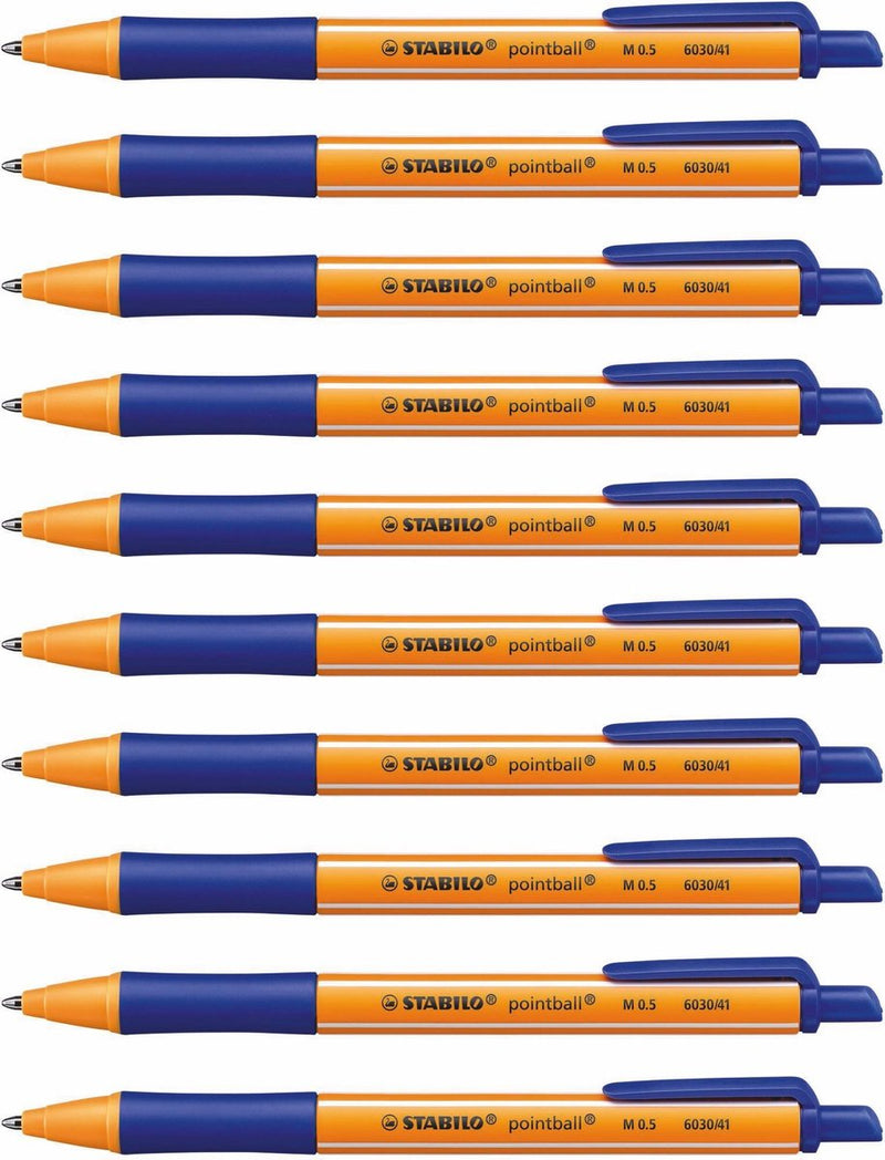 Stabilo pointball - balpen - navulbaar - blauw - doos met 10 stuks