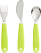 Munchkin kinderbestek - splash kleuter besteksetje - vork, mes en lepel - set van 3 - kinderbestekset - kleur groen - vanaf 18 maanden