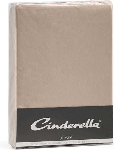 Sábana bajera ajustable Cenicienta jersey topper 15 cm - taupe - 160x200 210