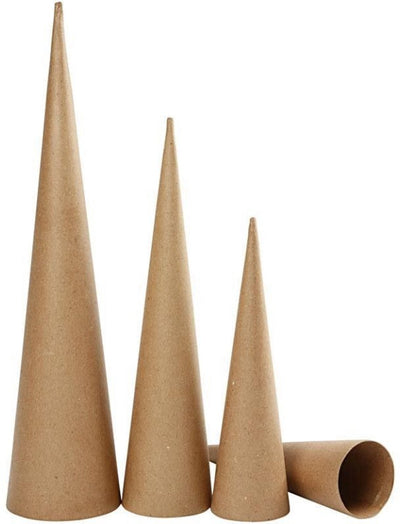 Creativ company coni alti, h: 30-40-50 cm, d 8-9-11,5 cm, 3 pezzi 1 scatola