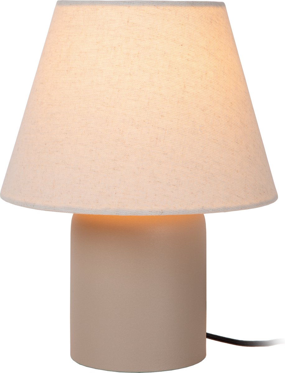 Lucide macia - lampada da tavolo - 1xe14 - beige - japandi
