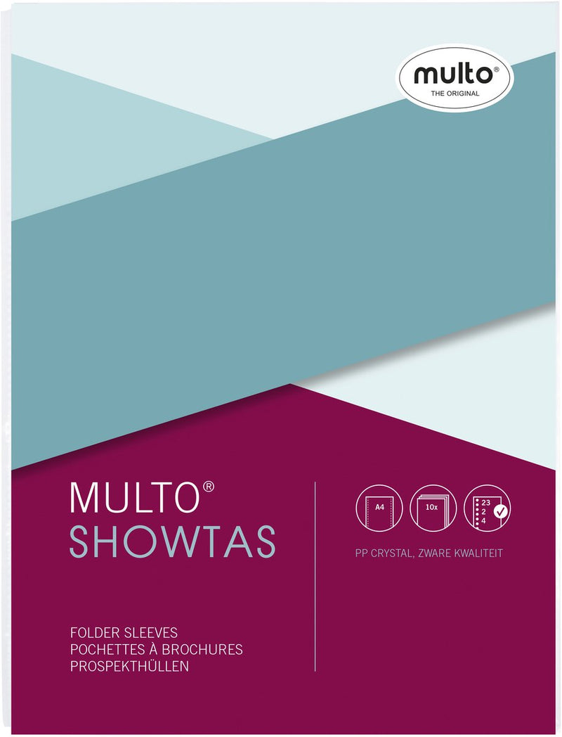 Bolsas Multo show - tamaño a4 - 23 anillas pp 120 micras - transparente como el cristal - se encoge a 10 piezas - mu-3007348010