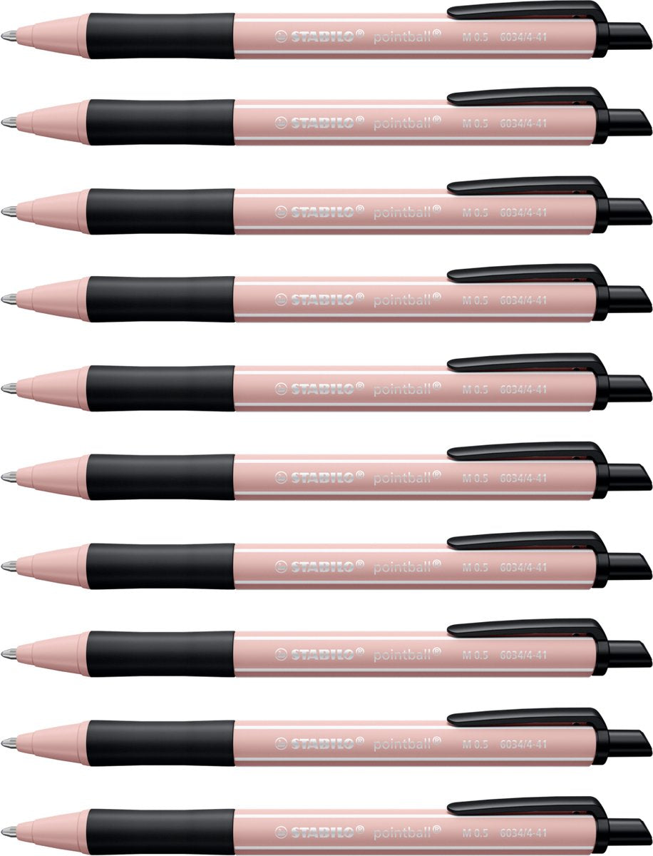 Stabilo pointball - bolígrafo - naturecolors wildflower - recargable - rosa suave - caja de 10 piezas