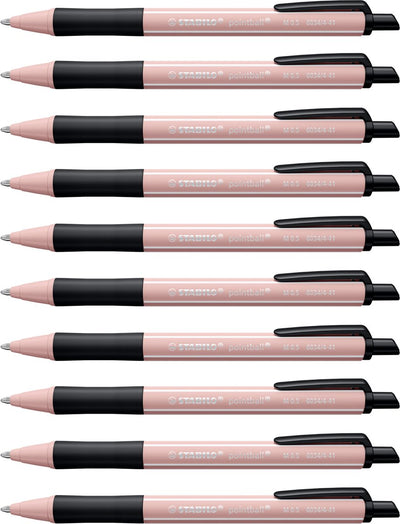 Stabilo pointball - bolígrafo - naturecolors wildflower - recargable - rosa suave - caja de 10 piezas