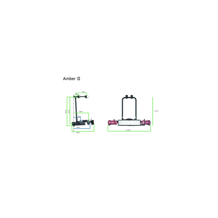 Pro-User Amber II Towbar Bicycle Carrier 7 13 pines Max.