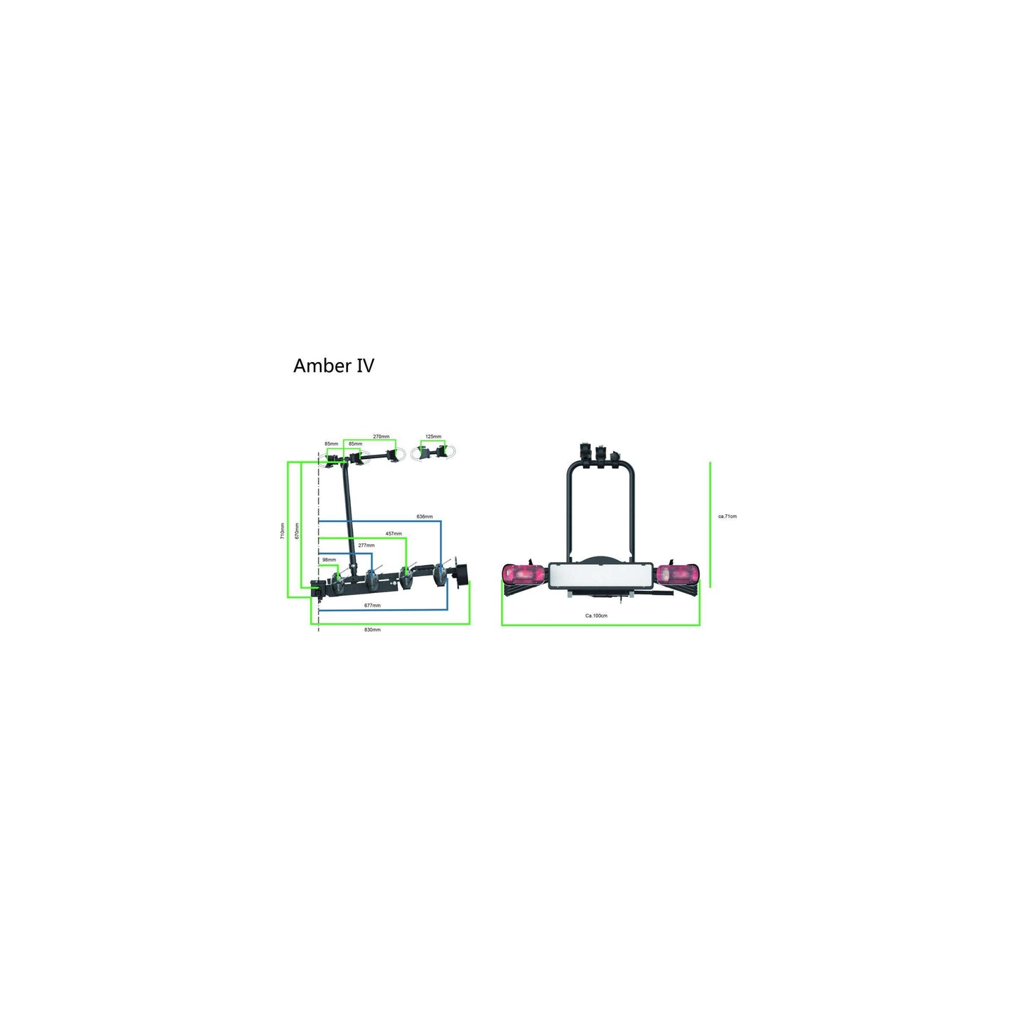 Pro-User Amber IV Towbar Bicycle Carrier 7 13 pines Max.