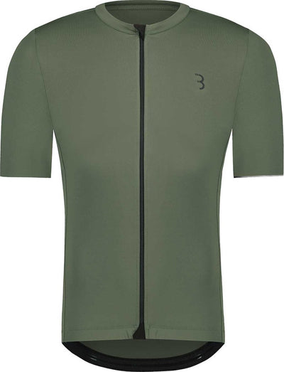 Bbb cycling essence fietsshirt heren korte mouw - 15-25 °c - ademend mtb en wielrenshirt met 3 achterzakken - olijf groen