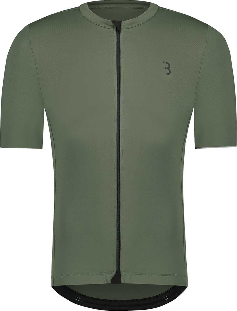 Bbb Cycling Essence camiseta de ciclismo para hombre de manga corta - 15-25 °c - camiseta de ciclismo y MTB transpirable con 3 bolsillos traseros - verde oliva