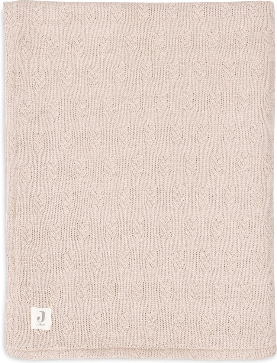Jollein - coperta per lettino 100x150 cm - coperta per bebè - maglia a grana - velluto rosa canina