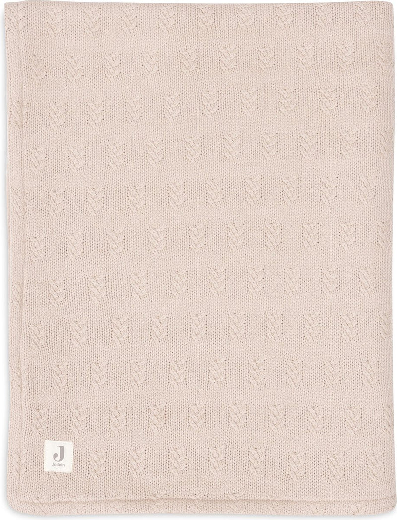 Jollein - coperta per lettino 100x150 cm - coperta per bebè - maglia a grana - velluto rosa canina