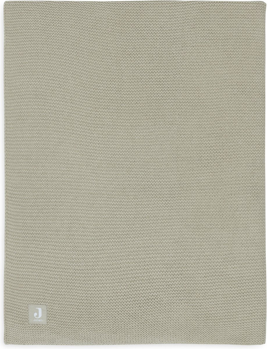 Jollein - coperta per lettino 100x150 cm maglia basic - coperta per bebè - verde oliva