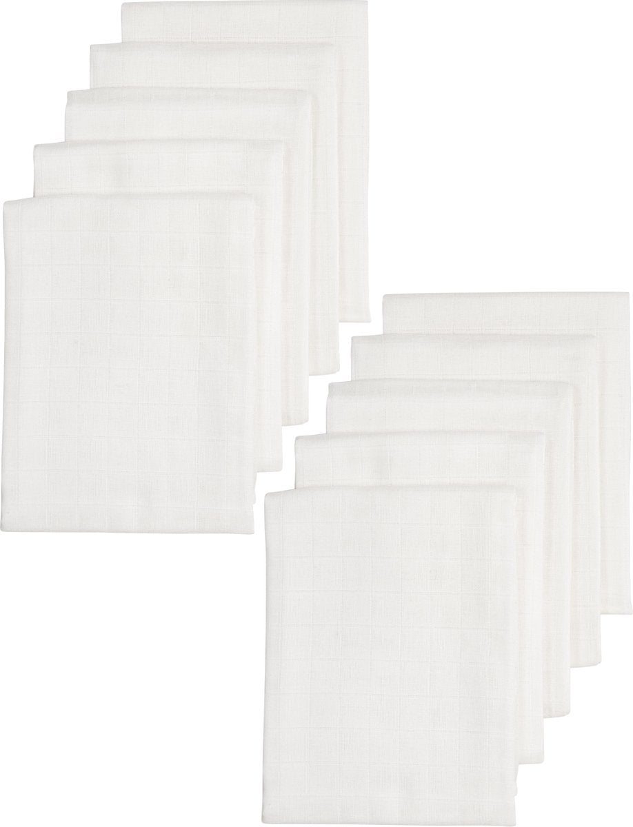 Meyco baby uni hydrofiele doeken - 10-pack - white - 70x70cm