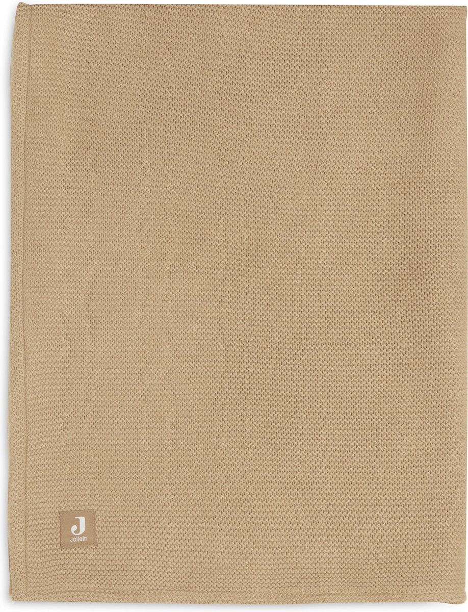 Coperta per lettino Jollein 100x150 cm maglia basic - pile biscotto