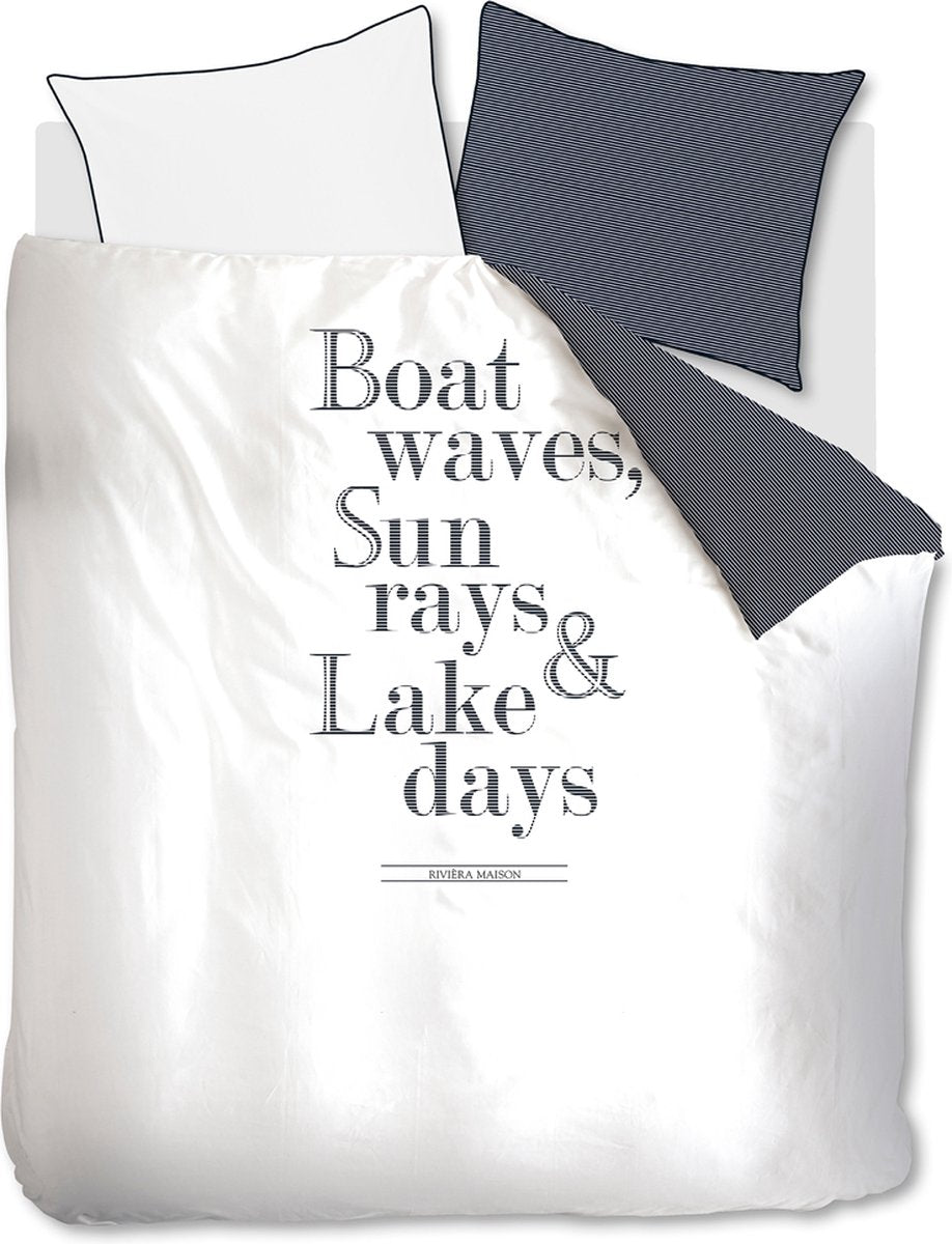 Copripiumino Riviera Maison Lake Days - letti gemelli - 240x200 220 - blu navy