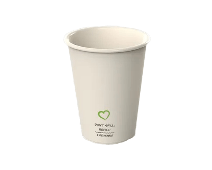Tazza da caffè in plastica riutilizzabile vuota beige 180cc (20 pezzi)
