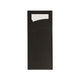 Cutlery bag pochette black with white napkin (600 pieces)
