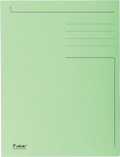 Cartella Exacompta 50xforever® stampata con 3 lembi - 280 gmq - 24x32 cm per a4 - verde erba - 448013e