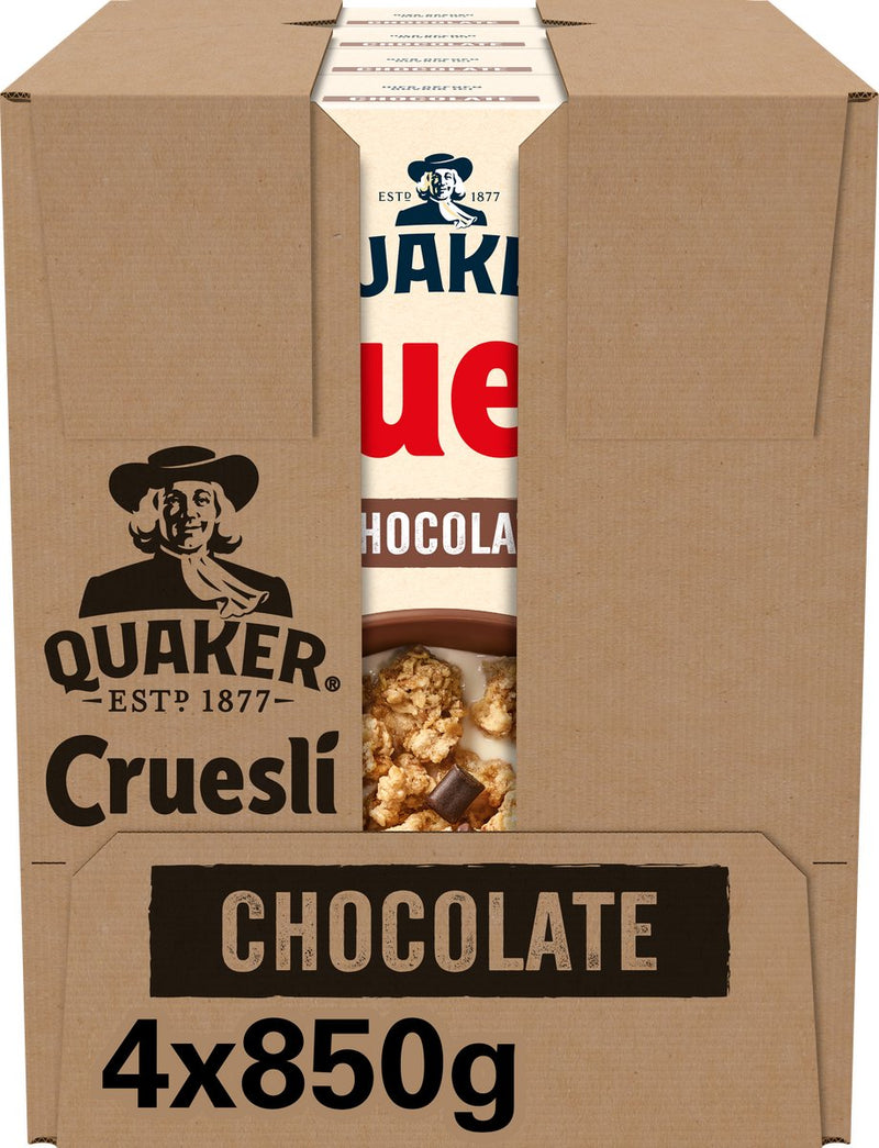 Quaker Cruesli Chocolate - Cereali da colazione - 4 x 850 grammi