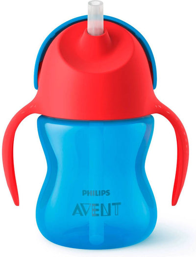 Philips avent bicchiere con cannuccia - 9+ mesi - 1 pezzo - blu rosso - scf796 01