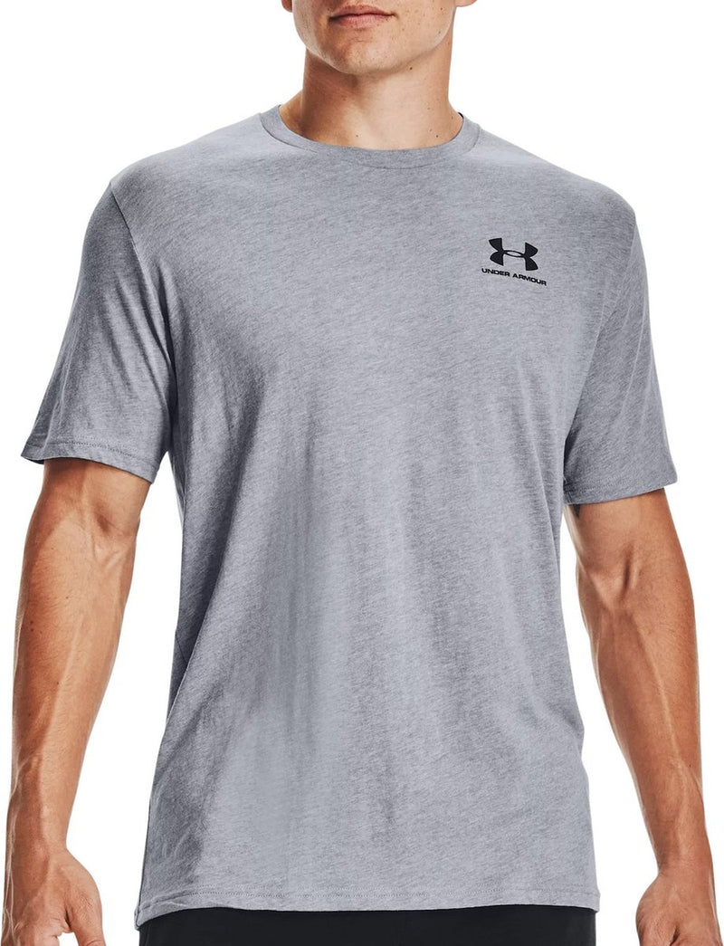 Under Armour UA M Sportstyle LC SS-Gry Camiseta deportiva para hombre - Steel Light Heather - Negro