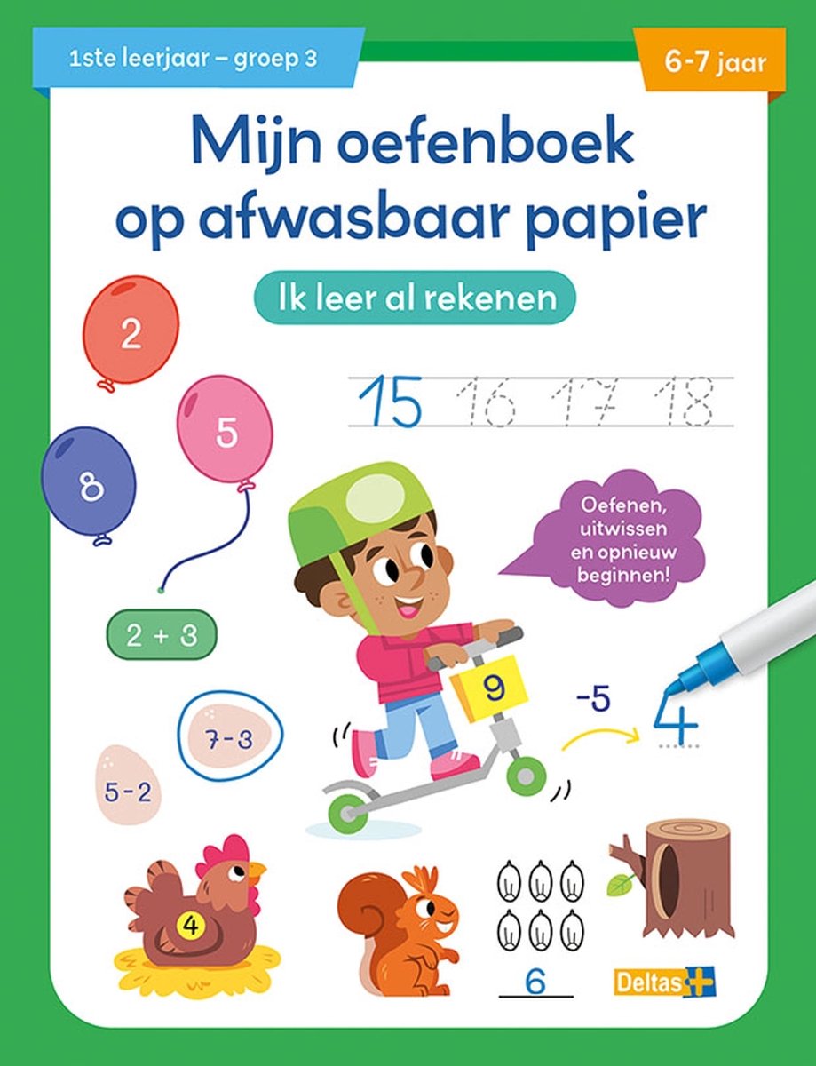 Deltas Ejercicio Libro lavable Papel ya estoy aprendiendo a contar (6-7 y.)