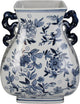 Hd collection vaas porselein blauw 24,5x21,5x30cm