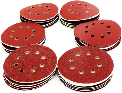 Juego de lijas con velcro Enzo s r 125 mm 60 piezas: cada una 10x p40, p60, p80, p120, p180, p240, 8 agujeros - b07gc4xnjq