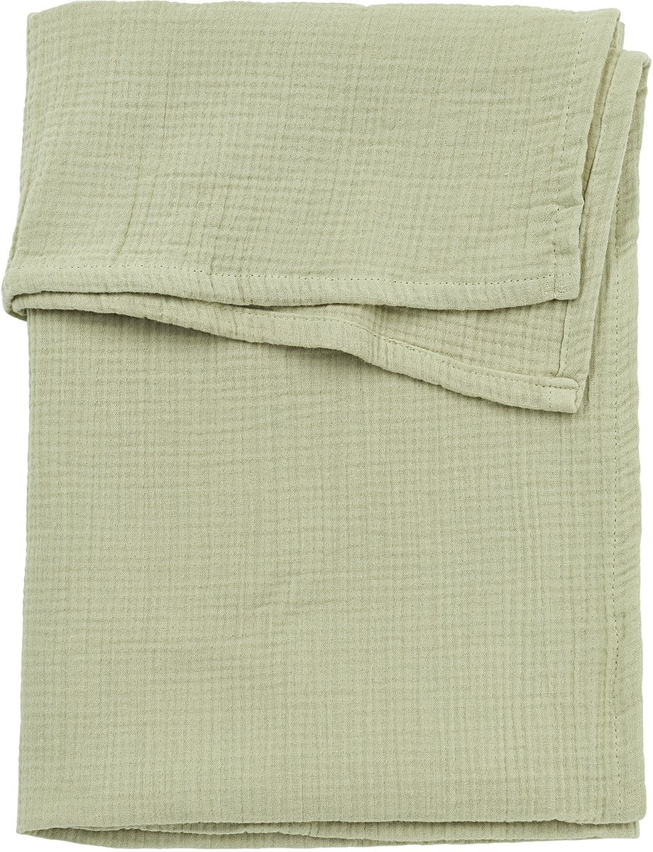 Meyco baby uni ledikant laken - pre-washed hydrofiel - soft olive - 100x150cm - 0.3 tog