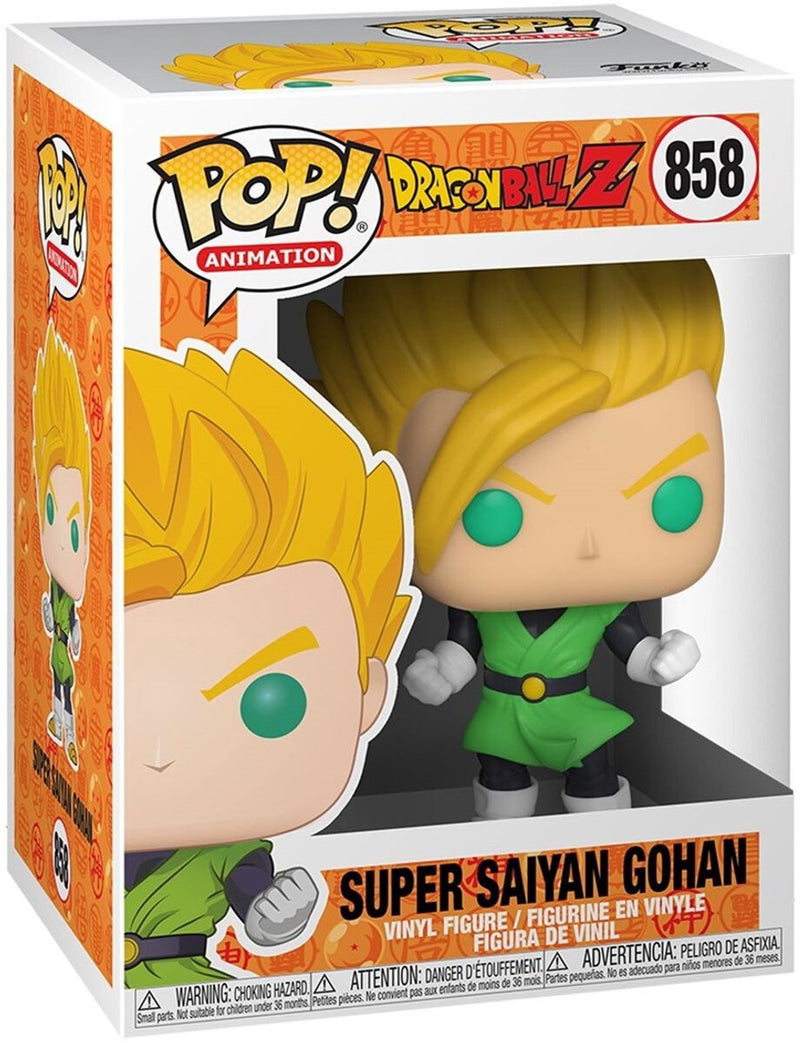 Animación funko pop: dragon ball z - super saiyan gohan pop #858