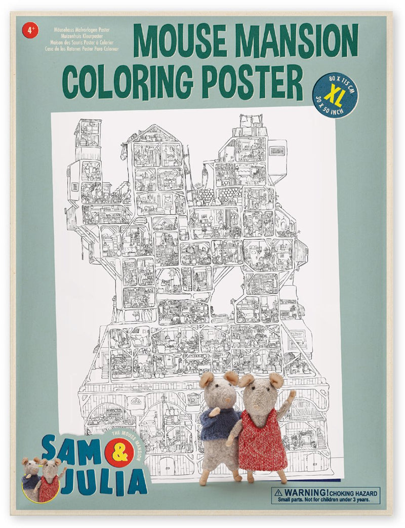Poster da colorare Sam Julia Mouse House Mega XL | | la casa del topo
