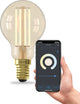 Calex slimme lamp - wifi led filament verlichting - e14 - smart bulb goud - dimbaar - warm wit licht - 4,9w