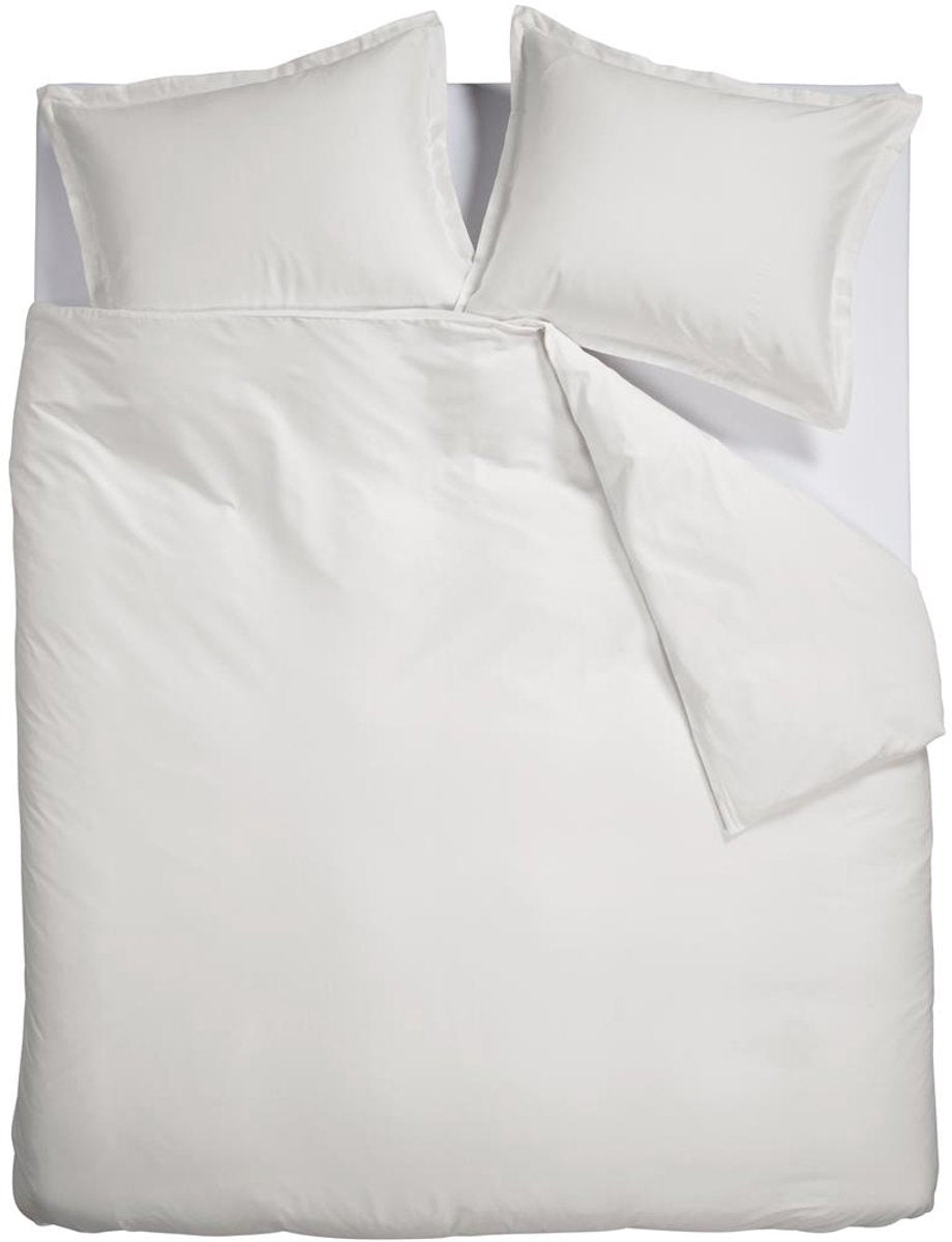 Ambiante satin uni dekbedovertrek - lits-jumeaux - 240x200 220 cm - wit