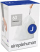 Sacchetti per rifiuti Simplehuman code j - 40 litri - 60 pezzi - con coulisse - bianco