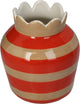 Hd collection vaas strepen aardewerk 14,3x14,3x17,5cm