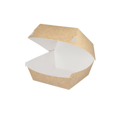 Takeaware hamburgerbak middel kraft wit (400 stuks)
