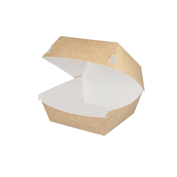 Takeaware hamburgerbak middel kraft wit (400 stuks)
